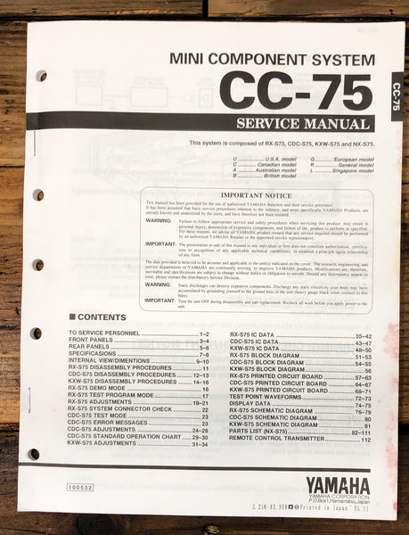 Yamaha CC-75 Stereo Service Manual *Original*
