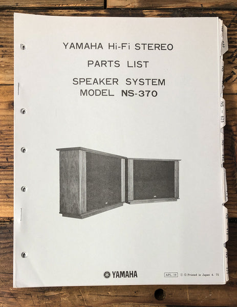 Yamaha NS-370 Speaker  Service Manual *Original*