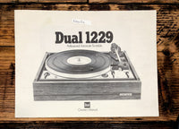 Dual Model 1229 Record Player / Turntable  Owner / User Manual *Original*