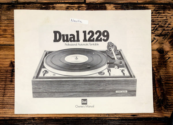 Dual Model 1229 Record Player / Turntable  Owner / User Manual *Original*