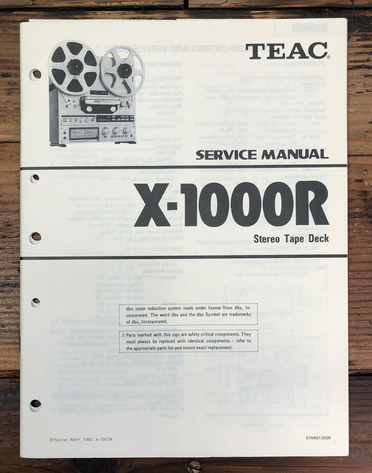 TEAC X-1000R Reel to Reel Service Manual *Original*