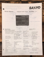 Sanyo DCX3091 DCX 3091 Receiver  Service Manual *Original*