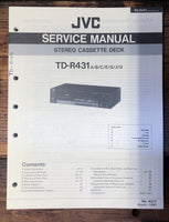JVC TD-R431 Cassette  Service Manual *Original*