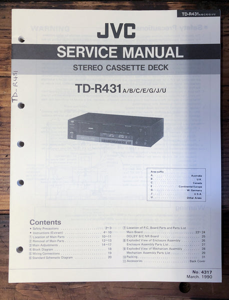 JVC TD-R431 Cassette  Service Manual *Original*