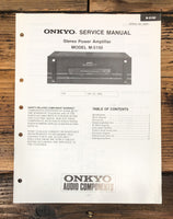 Onkyo M-5150 Amplifier Service Manual *Original*