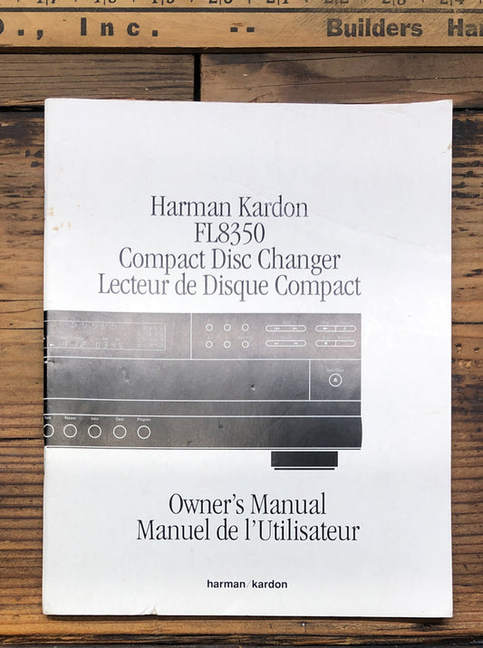 Harman Kardon FL8350 FL-8350 CD Changer  Owner / User Manual *Original*
