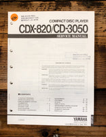 Yamaha CDX-820 CD-3050 CD Player Service Manual *Original*