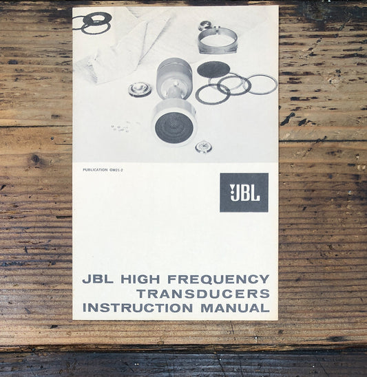 JBL HF Transducers 075 LE20 LE30 375 LE175 LE85 Owners / User Manual *Original*