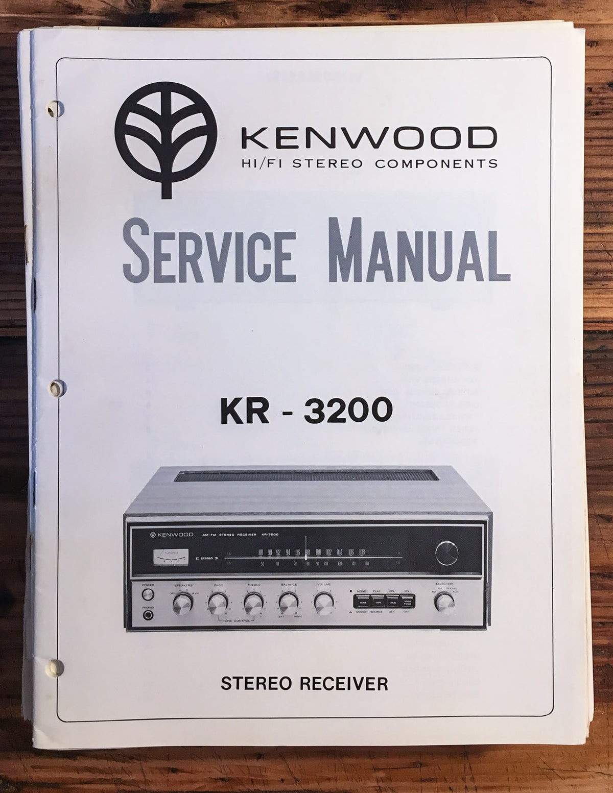 Kenwood KR-3200 Receiver  Service Manual *Original*