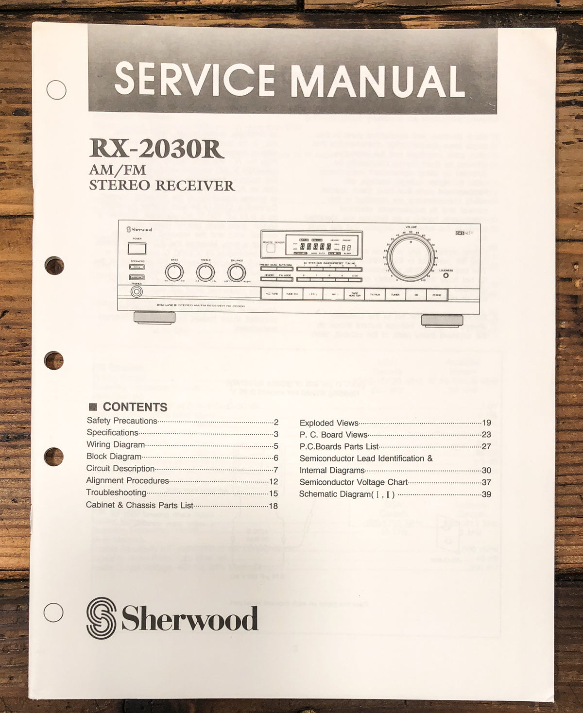 Sherwood RX-2030R Receiver Service Manual *Original*