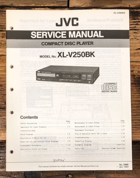 JVC XL-V250 CD Player Service Manual *Original*