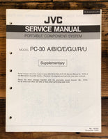 JVC PC-30 Stereo / Boombox Supp. Service Manual *Original*