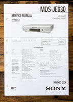 Sony MDS-JE630 MD Deck  Service Manual *Original*