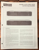 Altec Model 1651A 1652A Equalizer  Service Manual *Original*