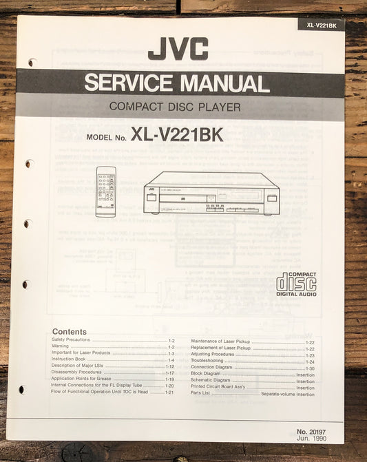 JVC XL-V221 BK CD Player Service Manual *Original*