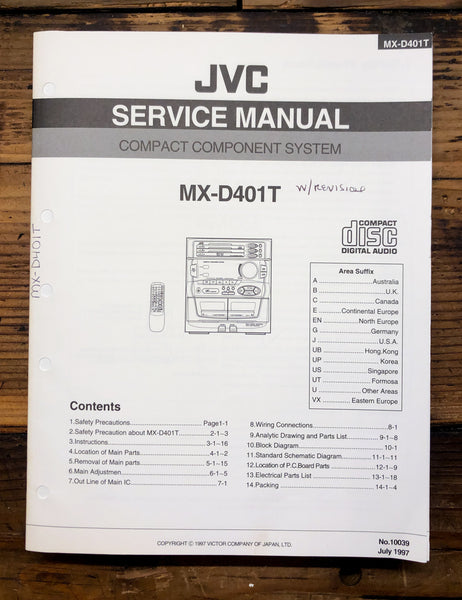 JVC MX-D401T Stereo  Service Manual *Original*