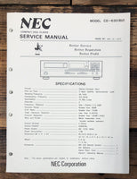 NEC CD-630 CD Player  Service Manual *Original*