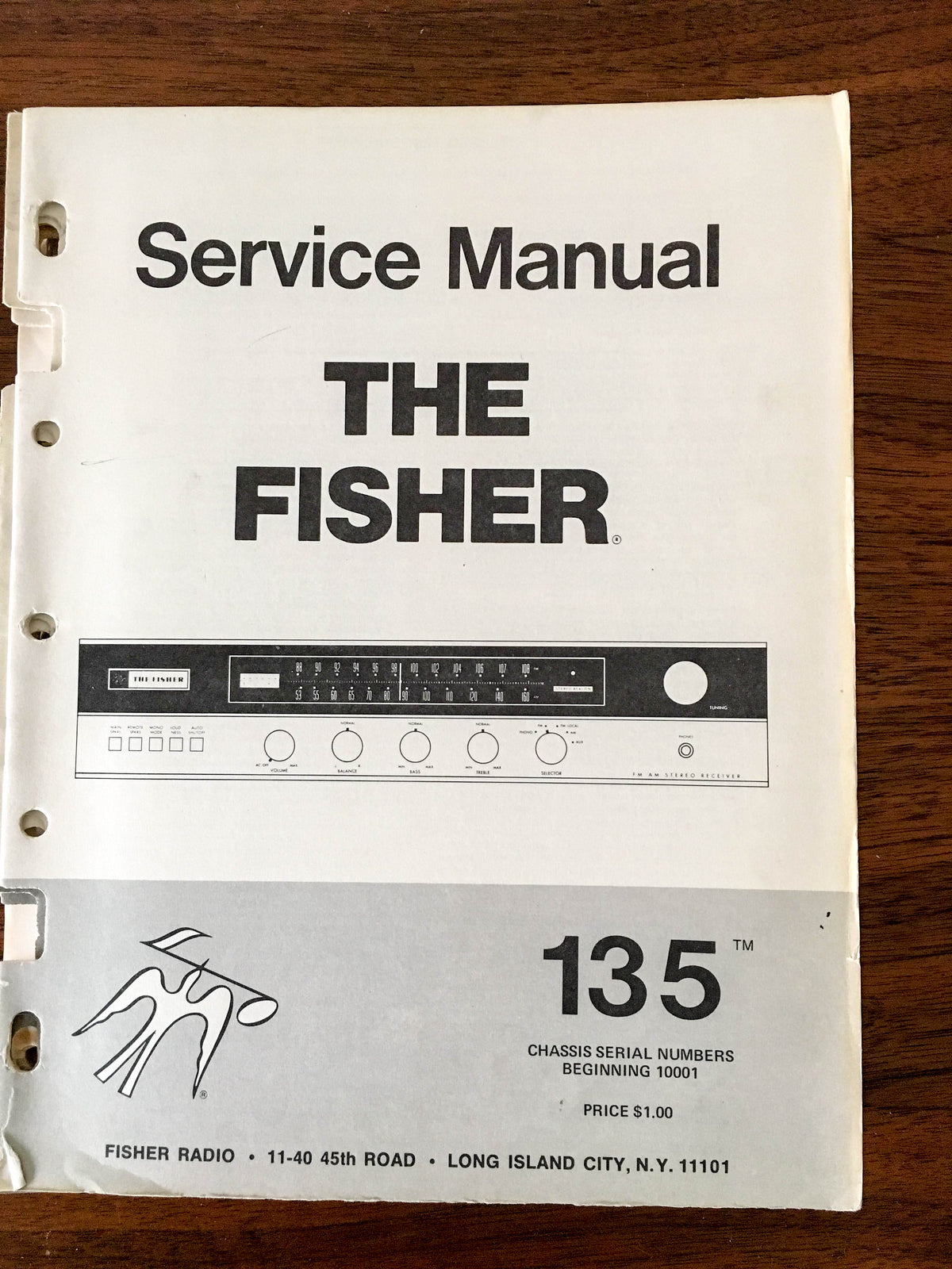 Fisher Model 135 Receiver Service Manual *Original*