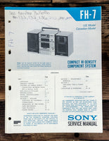 Sony FH-7 Stereo / Boombox  Service Manual *Original*