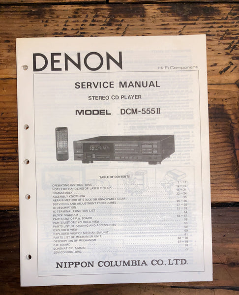 Denon DCM-555 II DCM-555 MK2 CD Player  Service Manual *Original*