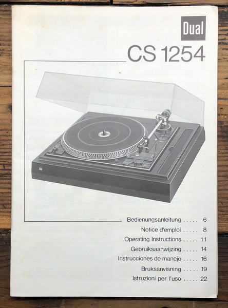 Dual CS 1254 Record Player / Turntable  Service Manual *Original*