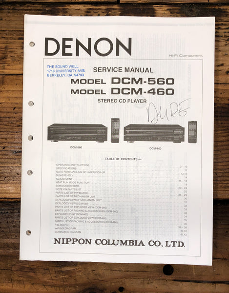 Denon DCM-460 DCM-560 CD Player  Service Manual *Original*