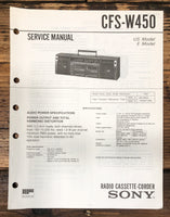 Sony CFS-W450 Radio Service Manual *Original*