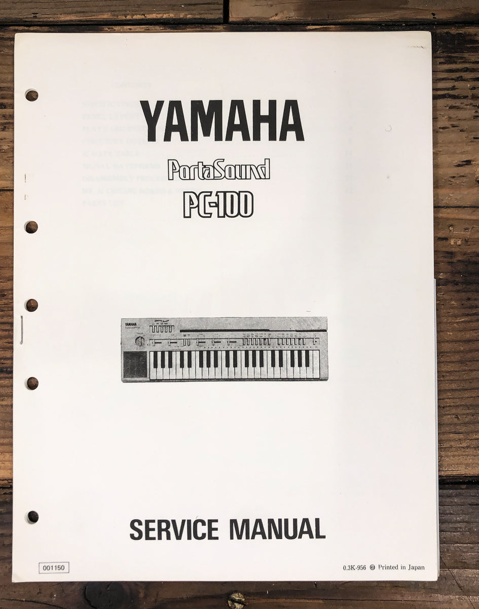 Yamaha PC-100 PortaSound Keyboard Service Manual *Original*