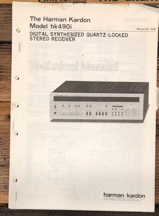 Harman Kardon HK490i HK-490i Receiver  Service Manual *Original*