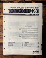 Yamaha K-W202 K-31 Cassette  Service Manual *Original*