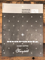 Marantz Model 6370Q Record Player / Turntable  Service Manual *Original*