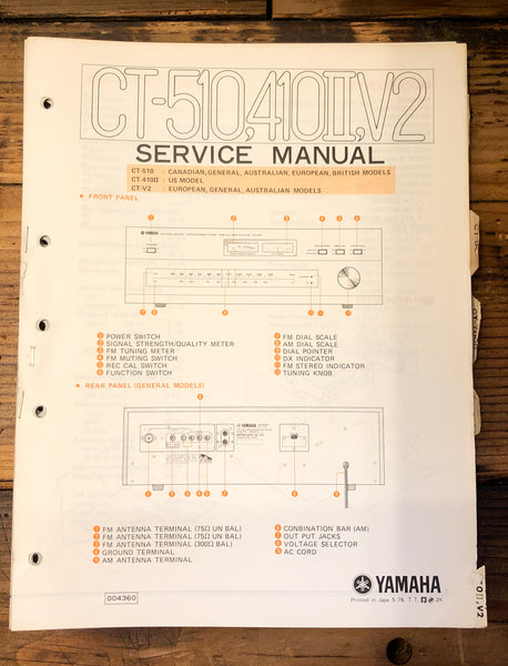 Yamaha CT-510 CT-410 II CT-V2 Tuner  Service Manual *Original*