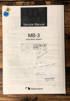 Nakamichi MB-3 CD Player  Service Manual *Original*