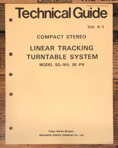Technics Linear Turntable SG-165 SE-P9  Technical GuideManual *Original*