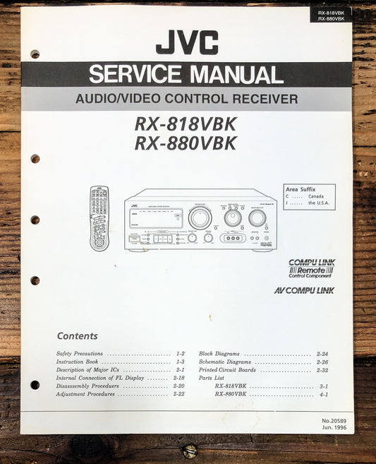 JVC RX-818 RX-880 Receiver Service Manual *Original*