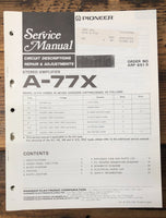 Pioneer A-77X Amplifier  Service Manual *Original*