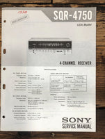 Sony SQR-4750 Receiver Prelim. Service Manual *Original*