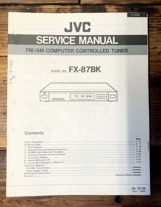 JVC FX-87 FX-87BK Tuner  Service Manual *Original*