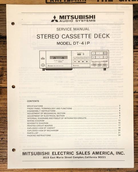 Mitsubishi DT-41P Cassette Service Manual *Original*