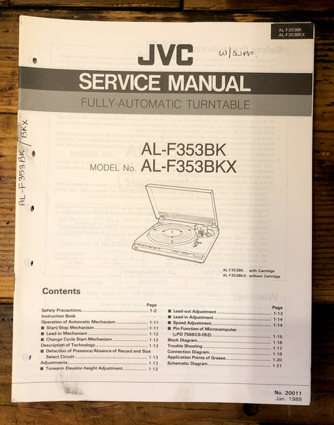 JVC AL-F353 -F353BK -F353BKX Record Player  Service Manual *Original*