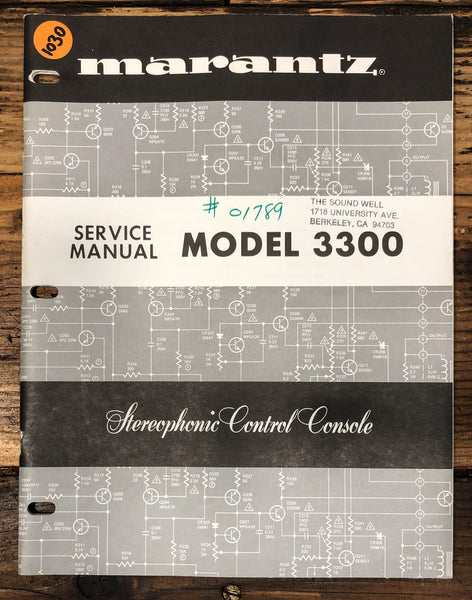 Pioneer Model 3300 Preamp / Preamplifier Service Manual *Original*