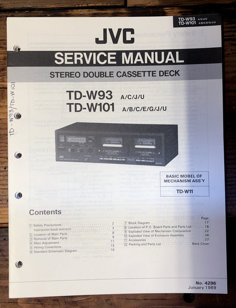 JVC TD-W93 TD-W101   Service Manual *Original*