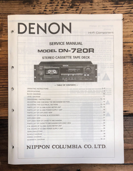 Denon DN-720R Cassette  Service Manual *Original*