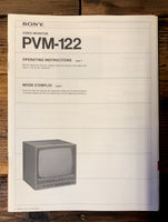 Sony PVM-122 Monitor 3 Owner / User Manual *Original*