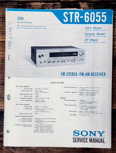 Sony STR-6055 Receiver  Service Manual *Original*