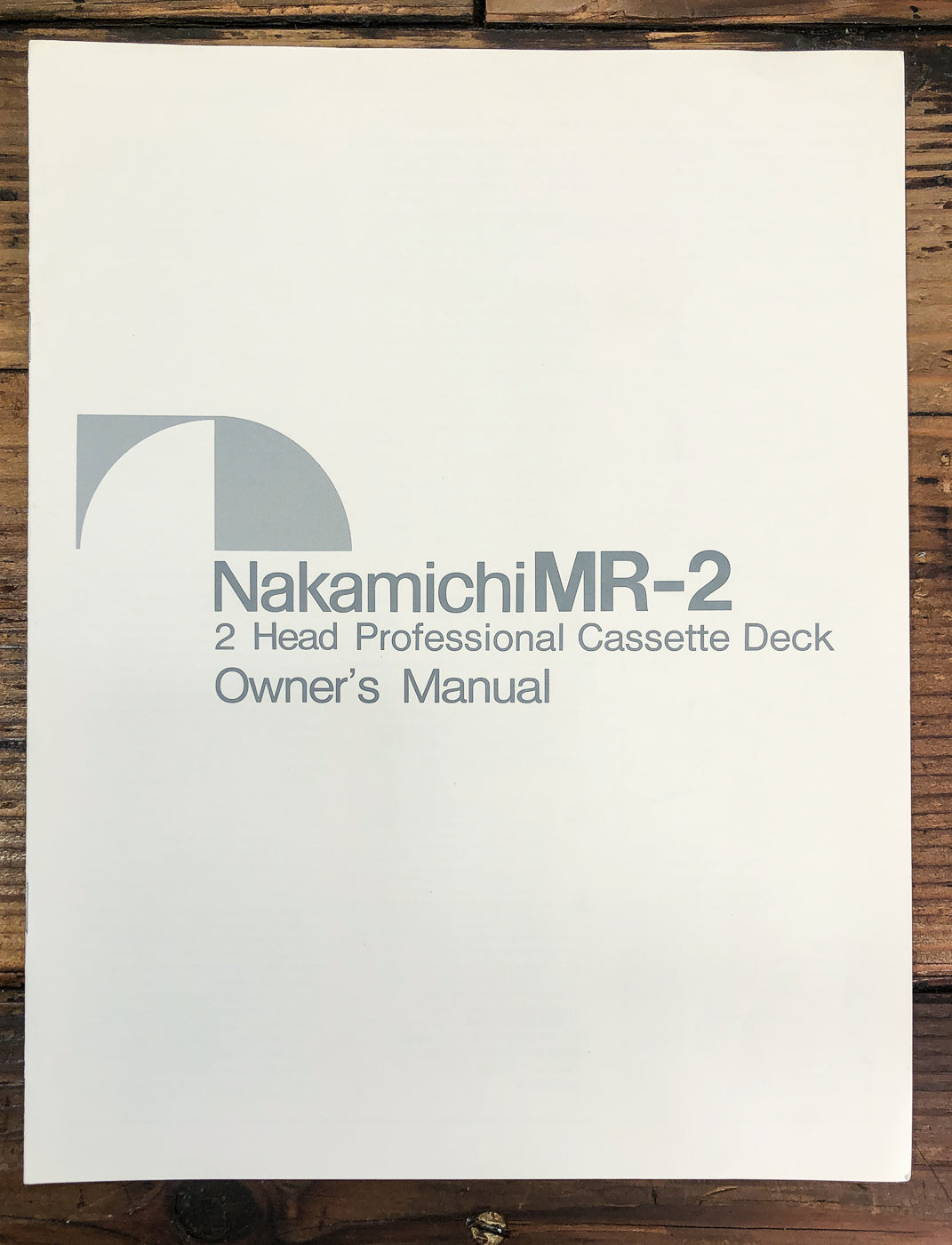 Nakamichi MR-2 Cassette Owners / User Manual *Original*