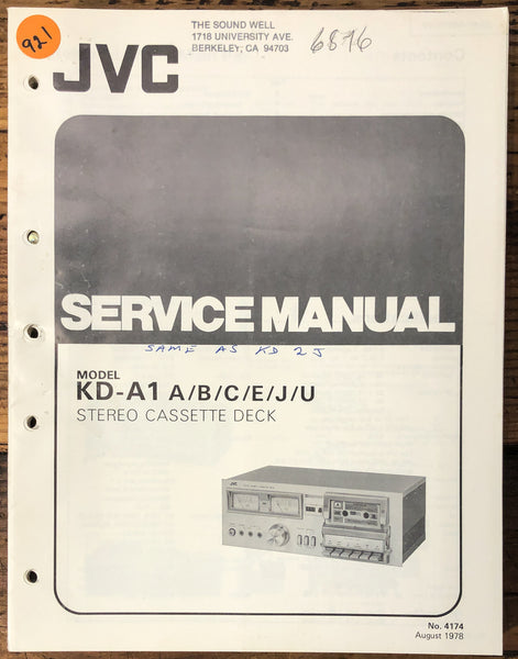 JVC KD-A1 Cassette  Service Manual *Original*