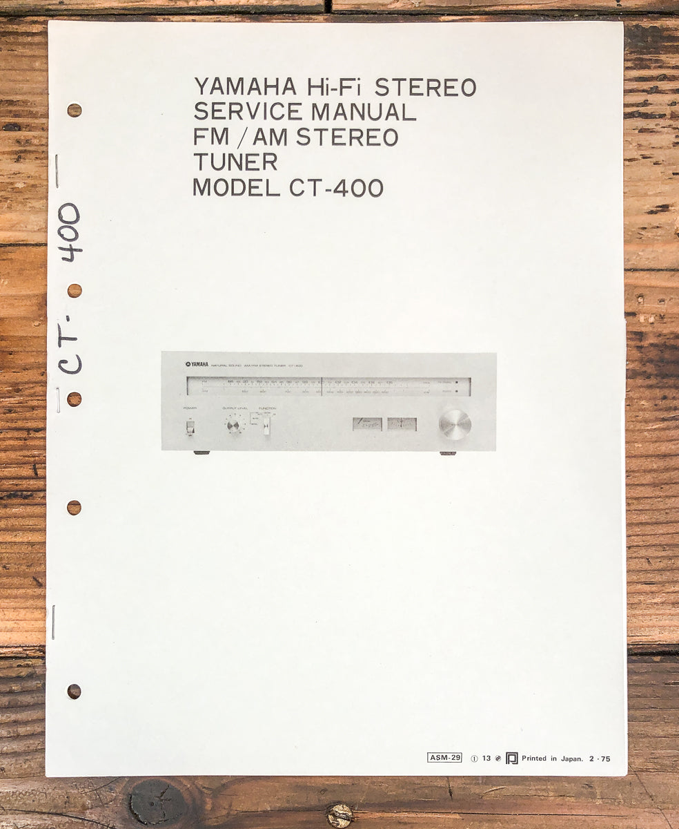 Yamaha CT-400 Tuner Service Manual *Original*