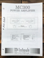 McIntosh MC300 MC-300 Amplifier  Service Manual *Original*