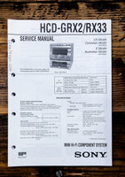 Sony HCD-GRX2 HCD-RX33 Stereo  Service Manual *Original*